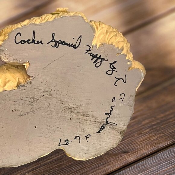 Vintage Cocker Spaniel Hand Painted Dog Figurine Signed USA Made - Picture 6 of 6